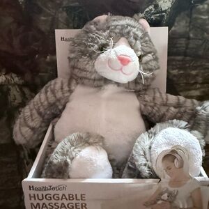 HealthTouch Plush Massager Cat - Gray and White
